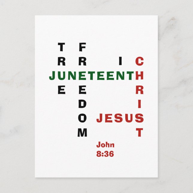 Christian JUNETEENTH Crossword Vykort (Framsida)
