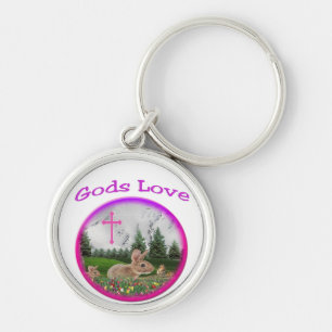 Christian Keychain Rund Silverfärgad Nyckelring
