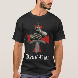 Christian Knight Templar Crusader Sword Armor Deus T Shirt