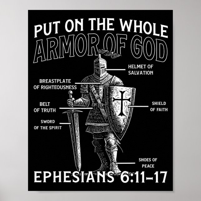 Christian Knights Templar Medieval Knight Armor Of Poster (Framsidan)