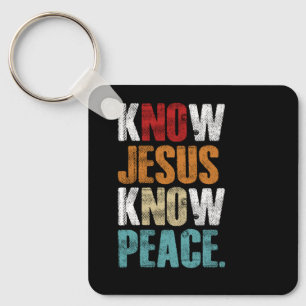 Christian Kor Faith Know Peace Know Jesus Vintag Nyckelring