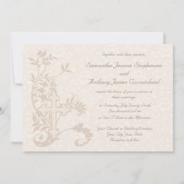 Christian Kor Flourish White Wedding Investigation Inbjudningar