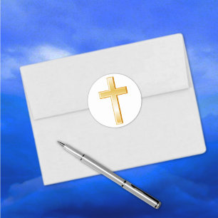 Christian Kor Guld Stickers Runt Klistermärke