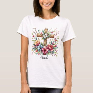 Christian Kor inringat konstnärligt Vår blommor T Shirt