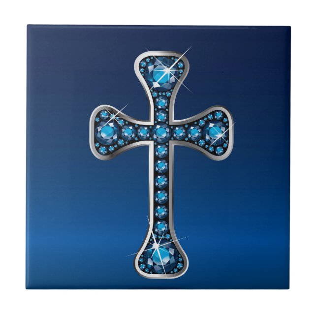 Christian Kor med ’Aquamarine’ Stones Kakelplatta (Framsidan)