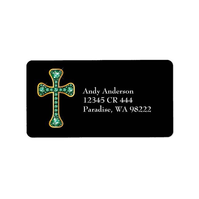 Christian Kor med "Emerald" Stones Adressetikett (Framsidan)