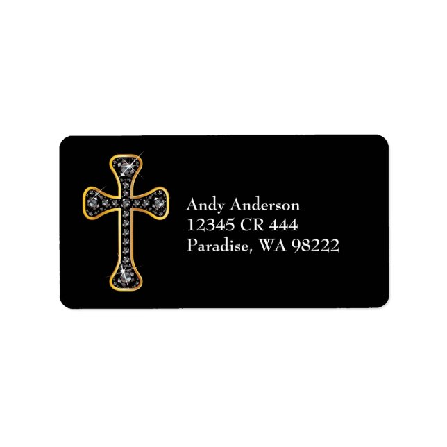 Christian Kor med Onyx-stenar Adressetikett (Framsidan)