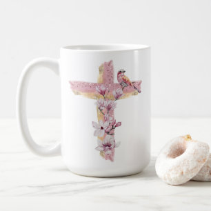Christian kor med rosa magnolias kaffemugg