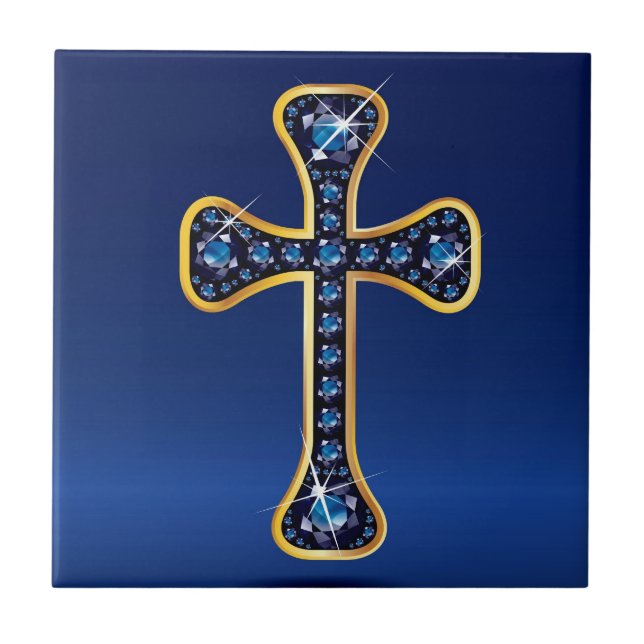 Christian Kor med "Sapphire"-stenar Kakelplatta (Framsidan)