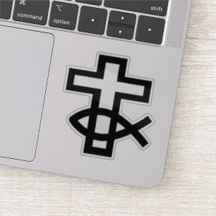 Christian Kor och Ichthus fisksymbol Klistermärken