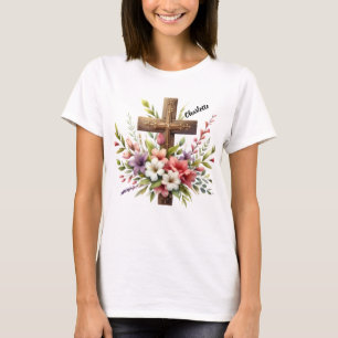 Christian Kor, omgiven av vacker Blommigt Art T Shirt