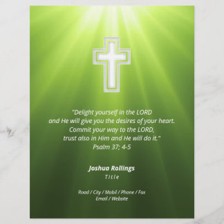 Christian Kor på gröntens bakgrund Reklamblad