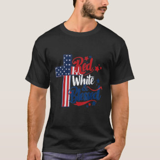 Christian Kor Red White Blsed 4:e juli Manar T Shirt