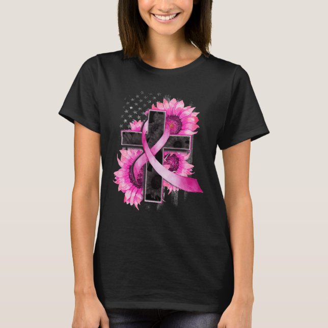 Christian Kor Solros Breast Cancer Awareness T Shirt (Framsida)