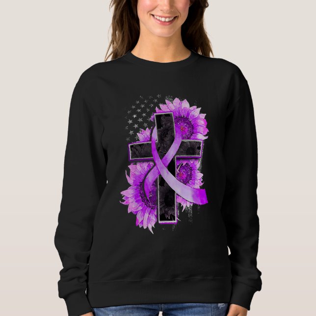 Christian Kor Solros Lila Support Alzheimer T Shirt (Framsida)