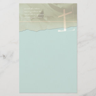 Christian Kor Stationery Ro på Aqua Blue Brevpapper