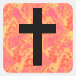 Christian Kor Stickers Sunrise Färg Background Fyrkantigt Klistermärke