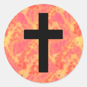 Christian Kor Stickers Sunrise Färg Background Runt Klistermärke