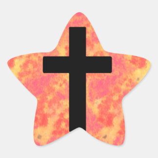 Christian Kor Stickers Sunrise Färg Background Stjärnformat Klistermärke