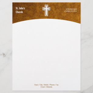 Christian Kor Symbol Guld Letterhead Brevhuvud