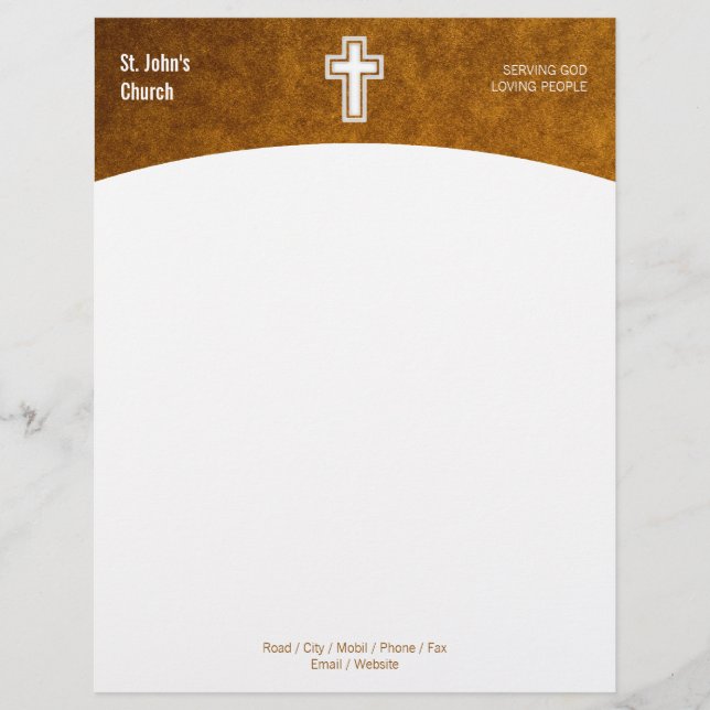 Christian Kor Symbol Guld Letterhead Brevhuvud (Framsida)