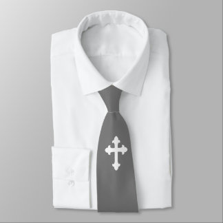 Christian Kor Symbol White Silver Grått Slips