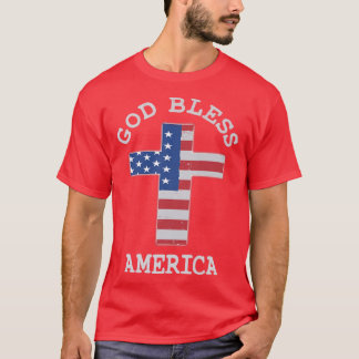Christian kor USA flagga Välsigna dig america Prem T Shirt
