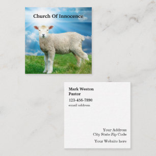 Christian Lamb Nature Theme Fyrkantigt Visitkort