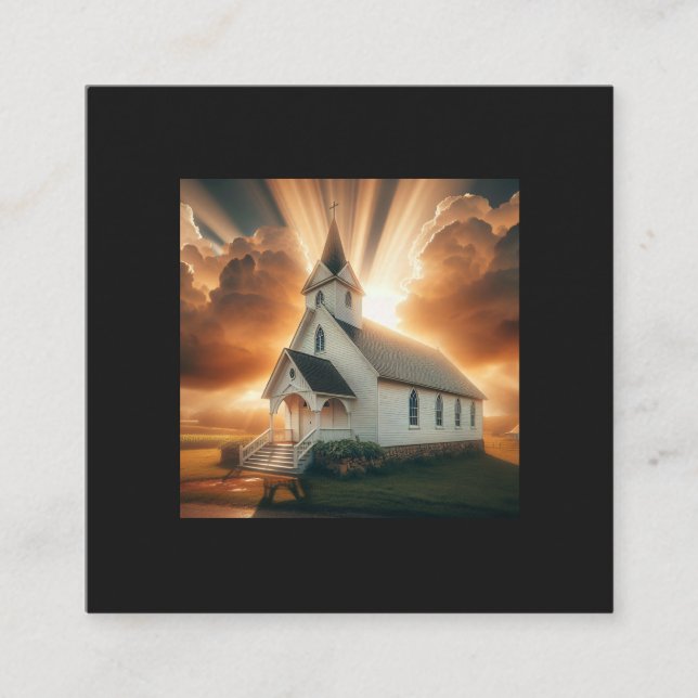 Christian Land Church Fyrkantigt Visitkort (Framsida)