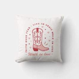Christian land-tjejen citerar rosa cowgirl-bagage kudde