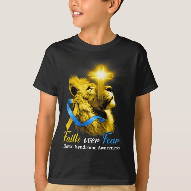 Christian Lejon Kor Faith over Fear Down Syndrome T Shirt (Framsida)