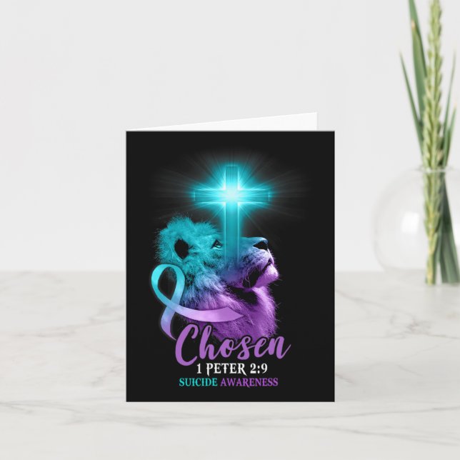Christian Lejon Kor Religiösa Bible Verse Suicide Kort (Framsida)