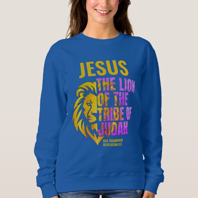 Christian Lejon of the Tribe of Judah JESUS T Shirt (Framsida)