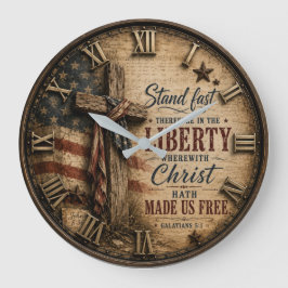 Christian Liberty Galatians 5:1 Bible Verse Stor Klocka
