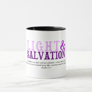 Christian LIGHT AND SALVATION Scripture Verse Mugg