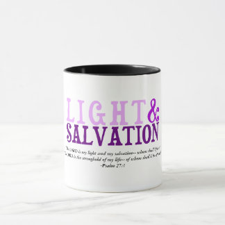 Christian LIGHT AND SALVATION Scripture Verse Mugg