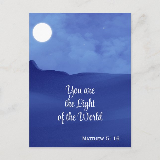 Christian Light of the World Matthew 5 16 Vykort (Framsida)