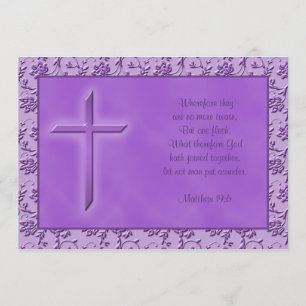 Christian Lila Passion Bröllopsinbjudan Inbjudningar