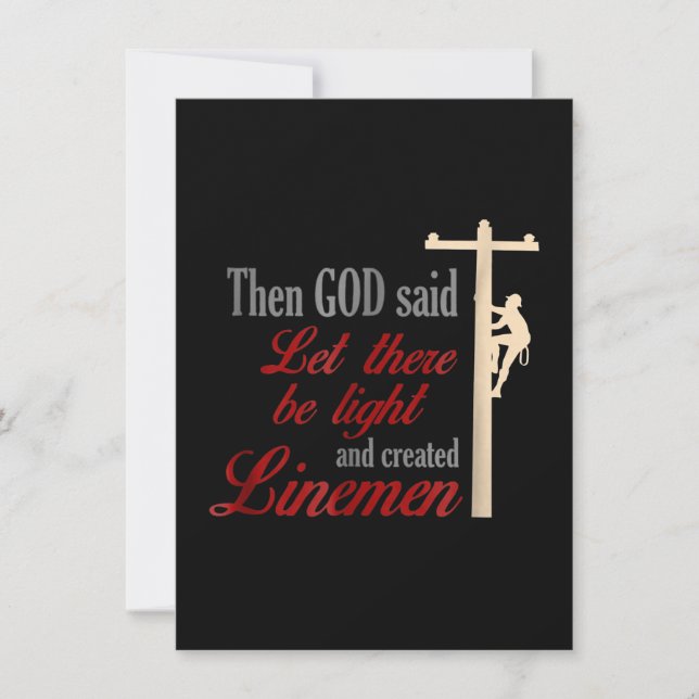 Christian Lineman Best Pris Electrician Line Wire Anteckningskort (Framsida)