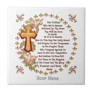 Christian Lords Prayer tile Kakelplatta