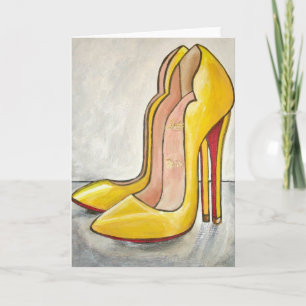 Christian Louboutin Gult Red Grund Högklackars Kort