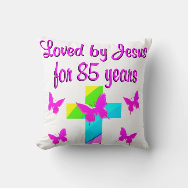 CHRISTIAN LOVED AV JESUS I 85 ÅR DESIGN KUDDE (Framsida)