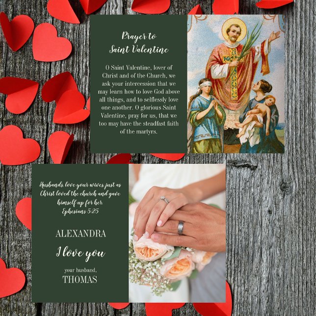 Christian Maka Valentine Day Kärlek Card för henne Julkort (Religious Christian Catholic Wife Husband Wedding Married Couple Valentine's Day Love Card for her)