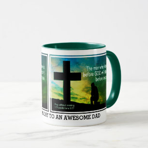 Christian MAN SOM KNEELS FÖRE GOD Fars dag Mugg