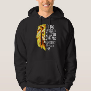 Christian Manar Spanska Lejona av Judah Graphic på Hoodie