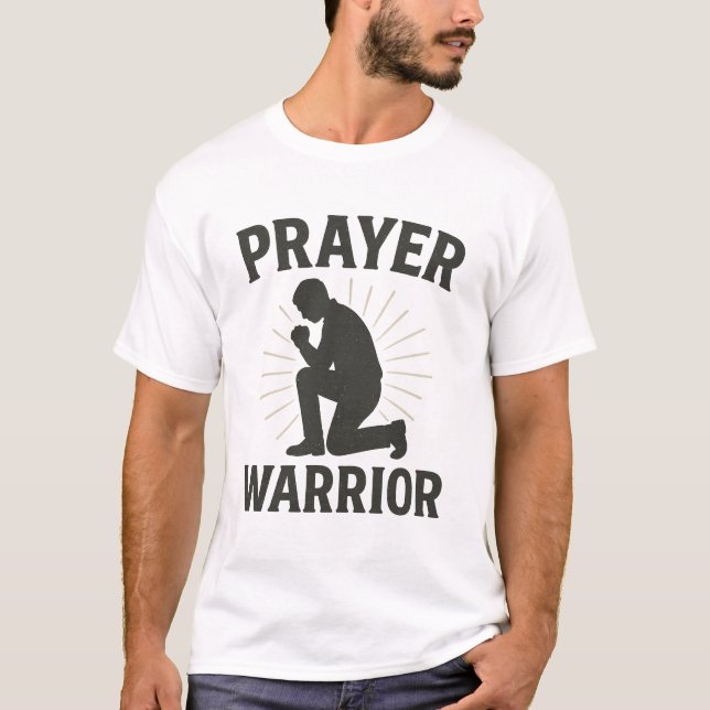 Christian Manar's T-Shirt, Prayer Warrior Bold Fai T Shirt (Framsida)