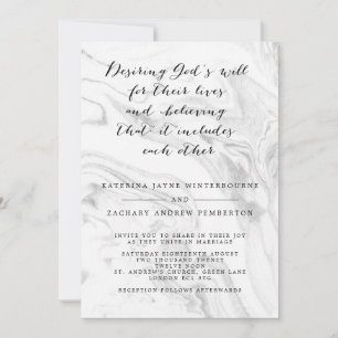Christian Marble Elegant Script-bröllopsinbjudan Inbjudningar