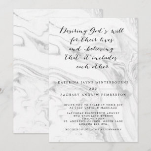 Christian Marble Elegant Script-bröllopsinbjudan Inbjudningar
