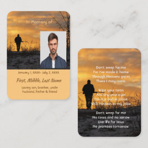Christian Memorial Hunter Hunting Stalking Game Visitkort