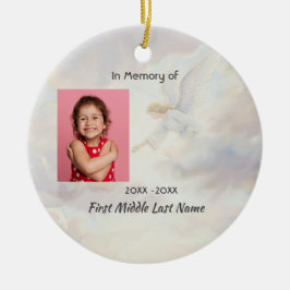 Christian Memorial Keepsake Angel Reaching  Julgransprydnad Keramik